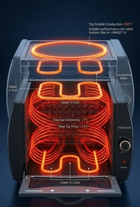 Horno de Convección de 15L con Controles Digitales, Diseño de Perillas, Multifunción: Hornear, Freír con Aire, Tostar, Uso Doméstico, Metálico, OEM/ODM, Eléctrico de Encimera - Product Image 4