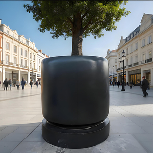 Macetas Circulares Grandes de Fibra de Vidrio Resistentes a la Intemperie para Plantar Árboles, para Uso Comercial y en Jardines Domésticos - Product Image 2