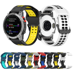 Bracelet de montre en silicone bicolore pour Garmin Fenix 7S 7 7X 6S 6 6X 5S 5 5X, à libération rapide, compatible avec les bracelets de 20 mm, 22 mm et 26 mm - Product Image 1