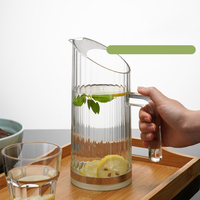 Pichet à eau écologique en PC de qualité alimentaire, 1000 ml, résistant aux chocs, transparent, avec poignée et couvercle, multi-spécifications, vente chaude