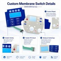Interruptor de Membrana Personalizado con Retroiluminación Gráfica para Interfaz HMI Industrial con Circuito FPC Flexible, Fabricante OEM ODM