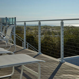 EKOO Rost beständige Edelstahl-Deck pfosten mit weißem Drahtseil Veranda Kabel geländer Amerikanisches Design Wartungsarm - Product Image 3