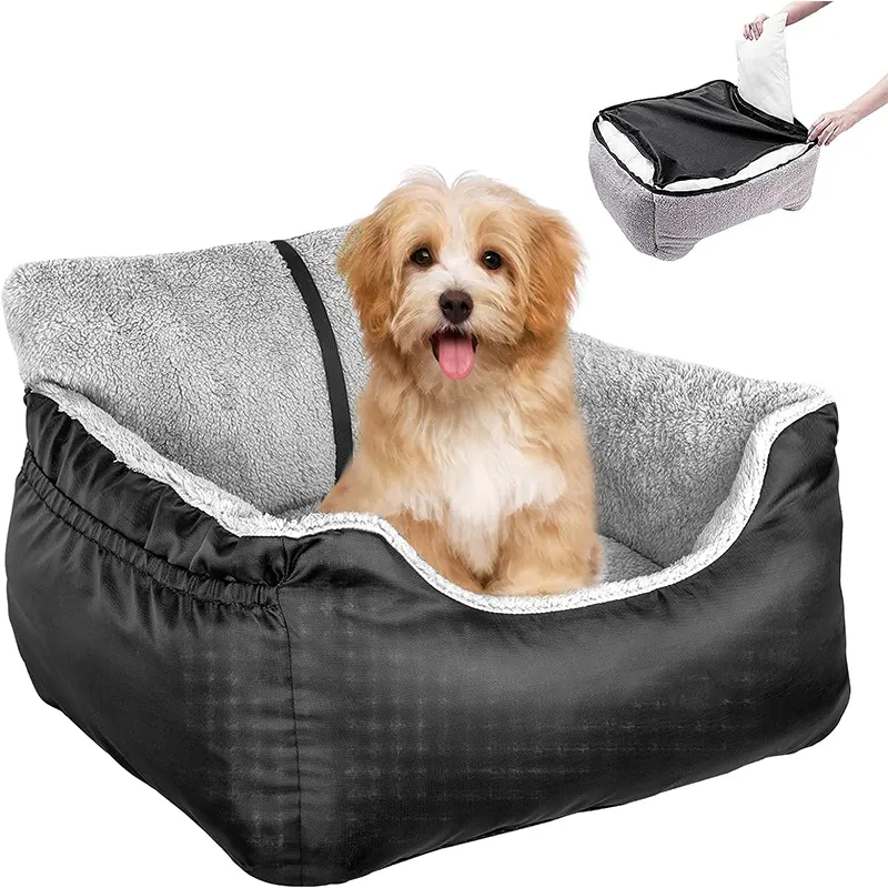 Lusso impermeabile per cani seggiolino per auto comodo letto per cuccioli morbido da viaggio seggiolino per auto con fibbia di sicurezza