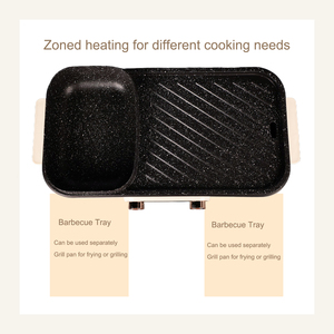 Sartén Eléctrica Multifuncional 2 en 1 Antiadherente de PTFE para Barbacoa, Shabu y Hot Pot, sin Humo, para Uso Doméstico - Product Image 3