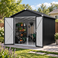 Abri de jardin métallique galvanisé à double porte, grand et spacieux, 10x12 pieds, verrouillable, version haute, pour rangement de jardin