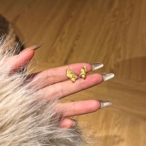 Dylam Dainty Design Hypoallergenic 22K Gold Plated 925 Sterling Silver 5A Zirconia <b>Butterfly</b> Stud Earrings <b>Jewellery</b> Jewelry - Product Image 3