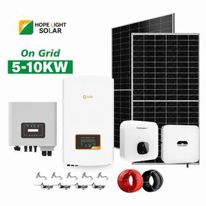 ระบบแผงโซลาร์เซลล์แบบเชื่อมต่อกับระบบไฟฟ้า 5kW 8kW 10kW พร้อมอินเวอร์เตอร์เฟสเดี<span class=keywords><strong>ย</strong></span>วสำหรับบ้านพักอาศั<span class=keywords><strong>ย</strong></span> - Product Image 1