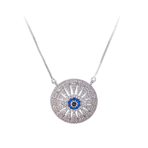 เครื่องประดับแฟชั่นเข็มกลัดตาปิศาจเพชรที่ดูโดดเด่นสร้อยคอจี้ตาแบบเรียบง่ายและสง่างามสำหรับผู้หญิง - Product Image 4