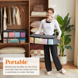 Foldable Clothing <b>Storage</b> Bags with Front <b>Clear</b> Window Closet Organizers <b>Storage</b> Under Bed <b>Storage</b> <b>Containers</b> - Product Image 5