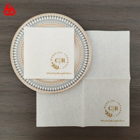 Serviette de cocktail personnalisée avec logo Sentez-vous comme du papier Airlaid lin pour Bar Desert Shop