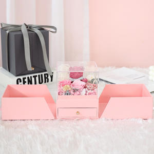 Regalo de San Valentín para siempre, Rosa <span class=keywords><strong>Real</strong></span> preservada con <span class=keywords><strong>amor</strong></span>, collar preservado, conjunto de caja de acrílico de rosas naturales reales - Product Image 3