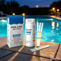 Bandelettes de test pour piscine 7-en-1, kit de test d'eau pour bassin, équipement de test de chlore pour l'eau, en promotion