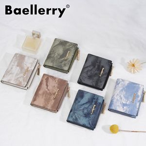 กระเป๋าสตางค์สั้นผู้หญิง Baellerry สีน้ำเงิน หนัง PU แบบพับสองตอน มีซิปใส่เหรียญ ขนาดเล็ก 5 นิ้ว ใช้ได้ทุกวัน - Product Image 4