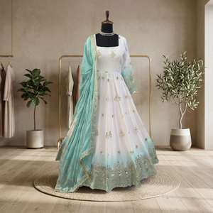 Karma Fashion - Lehenga Choli Dupatta de Poliéster Bordado, Hermoso y de Secado Rápido, Color Rosa, Largo hasta el Suelo, para Fiestas de Invierno/Verano en India - Product Image 1