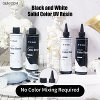 Résine UV Noir et Blanc Colle UV Améliorée Ultraviolet Kit de Résine à Durcissement Rapide pour Débutants Kit de Décoration Artisanale DIY