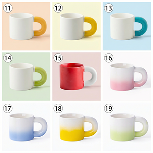 Wholesale Nordic Ins Style Ceramic Coffee <b>Mug</b> Fat Handle Custom Logo Matte Drinking Cup for Gift Cafe Home Use Factory - Product Image 4