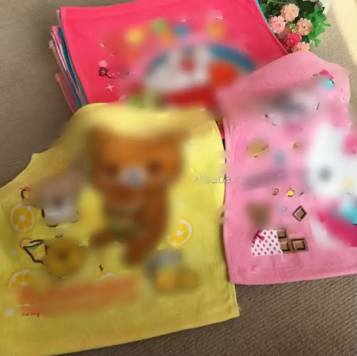 Mini serviette de visage tissée pour bébé et enfant, 100% coton, imprimé de dessin animé, bon marché, chine