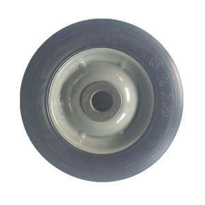 Rueda de Goma Sólida de 6 x 1.5 Pulgadas con Banda de Rodadura Firme, Industrial, de Alta Resistencia, Color Gris - Product Image 1