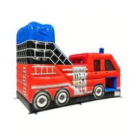 FAN BOUNCE Toboggan gonflable commercial extérieur en PVC pour camion de pompiers
