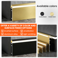 Plinthe décorative moderne en aluminium avec éclairage LED intégré pour revêtements de sol et murs commerciaux