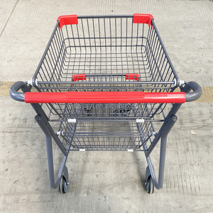 Hoge Kwaliteit Staaldraad Supermarkt Two-Tier Winkelwagentjes - Product Image 3