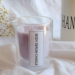 Logo personalizzato di lusso 150ml doppia parete di vetro portacandele resistente al calore del siero del corpo con messaggio di occasione di natale - Product Image 2