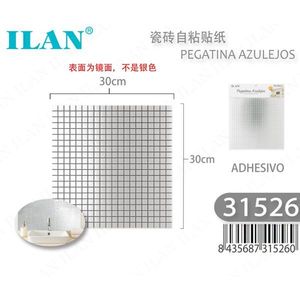 Adesivo per piastrelle autoadesivo 30x30cm con superficie a specchio per decorazione murale - Product Image 1