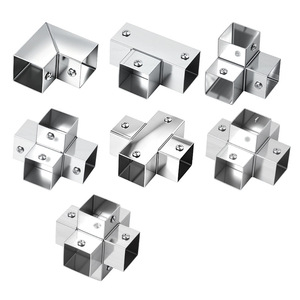 Stainless <b>Steel</b> Square Tube Connectors 20 25 30mm Waterproof For Furniture Accessories - Product Image 2
