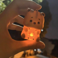 Porte-clés Bubu Dudu avec 3 voix d'expression 'Je t'aime', jouet vocal, décoration de sac, cadeau pour couple avec veilleuse