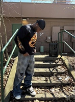 Ensemble 2 pièces streetwear hip-hop : sweat à capuche oversize et pantalon de survêtement épais, imprimé flamme numéro 8, grande taille, pour l'hiver
