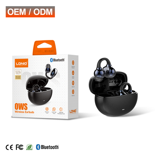 LDNIO T16 OWS Open Wear Wireless Earbuds Comfortable Clip-On Stereo Earphones for Sports