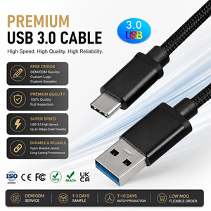 LUNG KAY <b>USB</b> 3.0 Type-<b>C</b> Cable 60W 5Gbps Fast Data Sync Cord 3A QC3.0 Nylon Braided <b>USB</b>-A to <b>USB</b>-<b>C</b> Charger for Laptop PC - Product Image 1