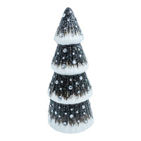Neues Design Schwarz-Weiß Glitzer Mini-Pilz Weihnachtsbaum Tischdekoration für Weihnachtsfeier Geschenk Dekoration