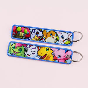 Nuevos 10 diseños de llaveros de anime bordados de moda, llaveros de Demon Slayer y One Piece, accesorios de estilo anime para bolsos - Product Image 5