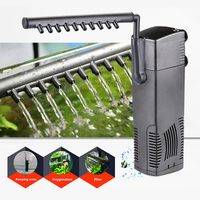 SUNSUN 3-in-1 Eingebauter Aquariumfilter Wasserreiniger Sauerstoffpumpe Zirkulierender Durchfluss für Fischbecken Fischglas Filtrationszubehör