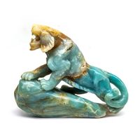 Sculpture en cristal naturel fait à la main, Calcite des caraïbes, tigre, artisanat populaire, animaux pour décoration et vente en gros