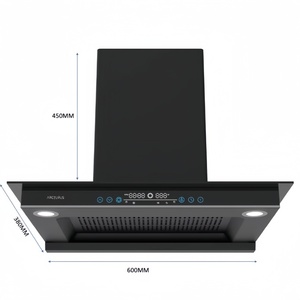 Hotte aspirante élégante et fine en forme de T avec éclairage LED double en verre supérieur et technologie sans filtre pour cuisine familiale - Product Image 5