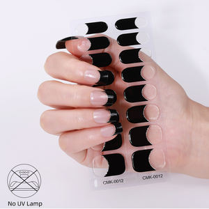 Desenvolvimento Não Precisa de UV Lâmpada Forte Prego Dica Adesivo Adesivo Branco Romance Estilo Francês Semi-transparente Gel Nail Strips - Product Image 3