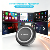 PlayAiBox Android15 Qualcomm 6350 Boîte AI CarPlay sans fil 8GB+128GB Mirrolink 5G GPS intégré Multimédia automobile pour YouTube Netflix