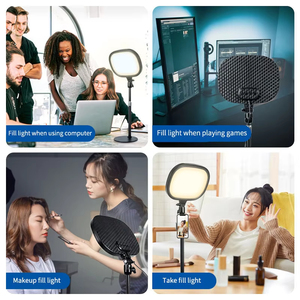 Hot Bán 9-Inch Bàn Video Ánh Sáng 3000-6500K Phẳng Điền Máy Tính Để Bàn Vòng Ánh Sáng Tripod Đứng Kit Cho Nhiếp Ảnh Chiếu Sáng - Product Image 2