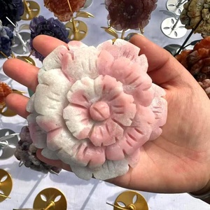 Venta al por mayor de piedras preciosas, materiales mixtos, espeleología de flores con Base de Metal, Rosa curativa, artesanía excavada para decoración de bodas - Product Image 6