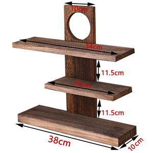 Solid Wood <b>Desktop</b> <b>Shelf</b> 3 Tier Perfume Display Rack Vintage Style Storage Organizer For Desk Use - Product Image 4