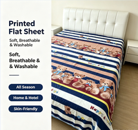 Drap plat imprimé de qualité supérieure en coton respirant, ultra doux, pour adultes, usage hospitalier, toutes saisons, pour la maison