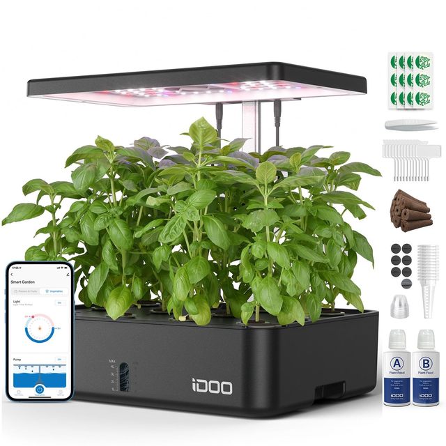 Wholesale Indoor Hydroponic Growing System 12 Pods WiFi Smart Garden Kit with LED Grow Light Built in Fan Timer for Home Gift