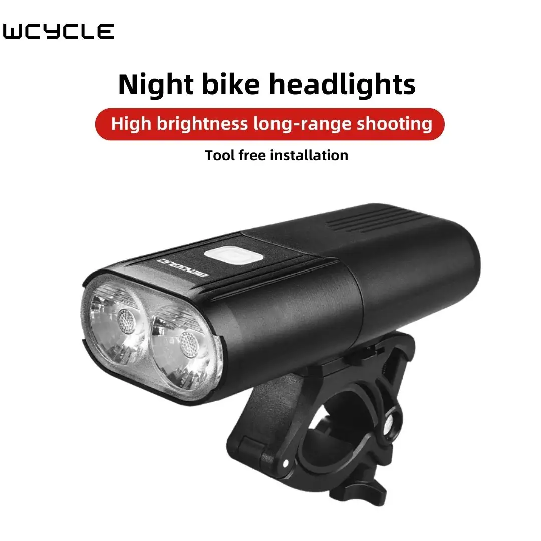 High-Brightness ABS Mountain Bicycle Front Light with Emerncy Charging Waterproof PC LED Headlights Handlebar Mounting