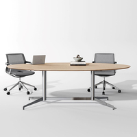 Table de conférence moderne haut de gamme, table de discussion de bureau ovale pour 4 personnes