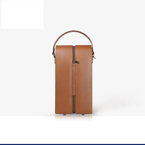 Elegante Caja de Vino de Cuero de Lujo con Cierre de Botón, Estuche Protector de Viaje, Tamaño Personalizable - Marrón/Negro, Empaque de <span class=keywords><strong>Regalo</strong></span> - Product Image 2