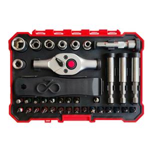 Juego de llaves de trinquete rápidas Lxqr de 38 piezas, kit de herramientas de acero al cromo vanadio cromado para reparación de bicicletas - Product Image 3