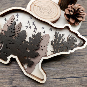 Classic Wooden Handicrafts Printing Multi-layer <b>Office</b> <b>Supplies</b> Animal Ornaments One-Piece Custom Personalized UIONEN Craft DIY - Product Image 6
