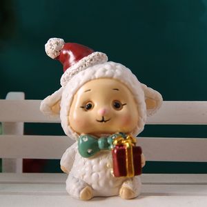 Kit miniatur ornamen pasangan manusia salju Santa Claus, kerajinan Resin Mini Natal Diy untuk taman peri dan dunia salju - Product Image 2